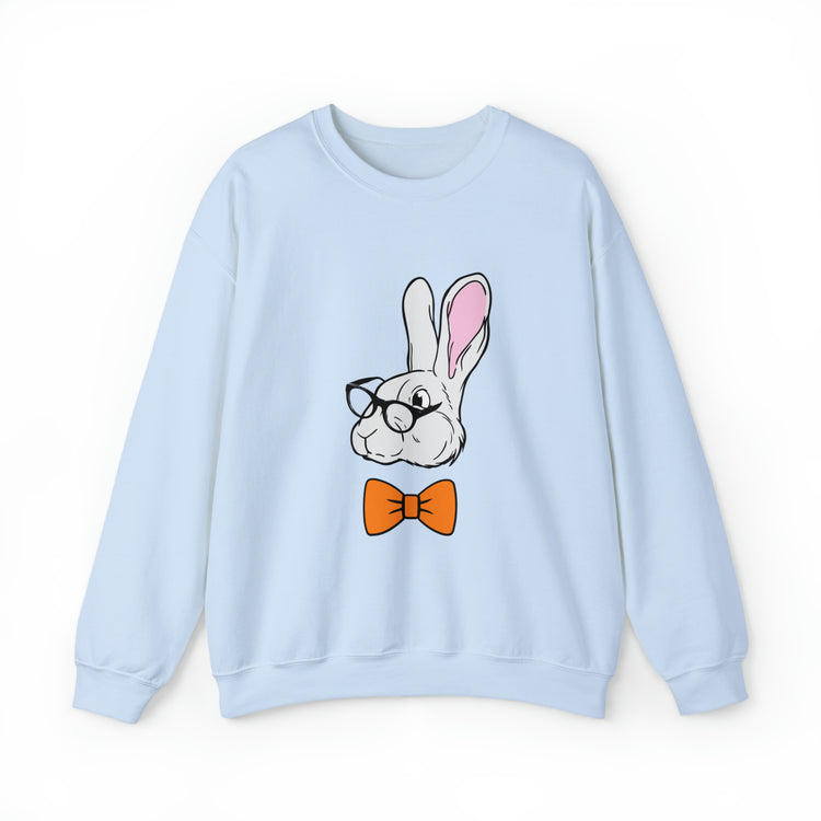 Funny Christian Egg Hunting Brainy Nerd Bunny Unisex Crewneck Sweatshirt