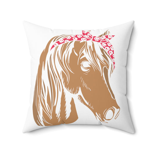 Funny Horsemanship Equestrianism Horseback Racehorse Riding Spun Polyester Square Pillow