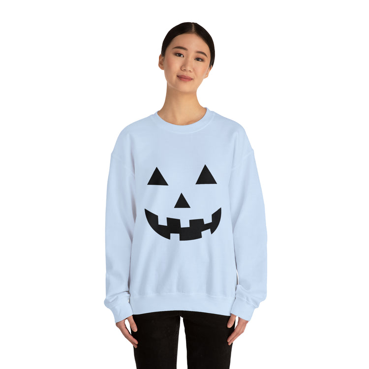 Humorous Pumpkins Illustration Tricks Treats Graphic Gag Unisex Crewneck Sweatshirt