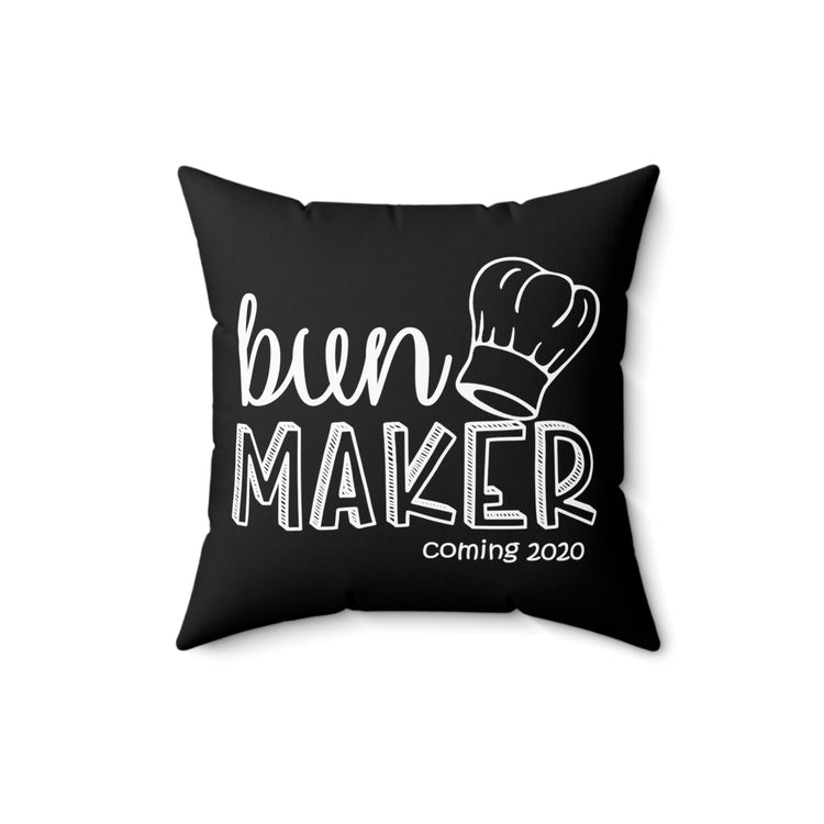 Bun Baker and Bun Maker New Dad and Future Mom Spun Polyester Square Pillow