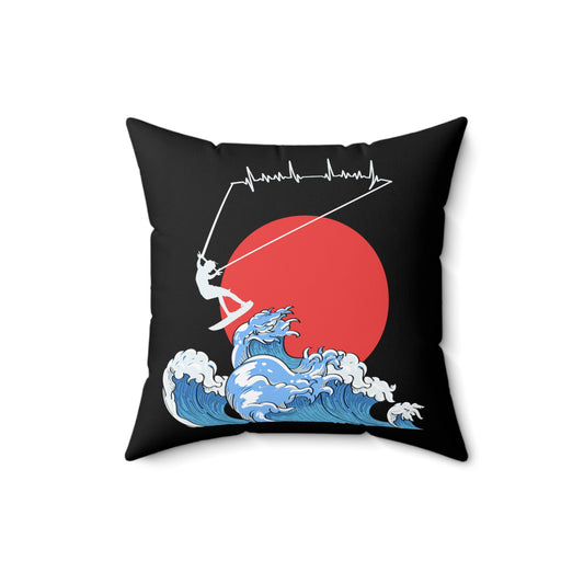 Novelty Kiteboarding Kite-Surfing Powerkiting PowerKite Spun Polyester Square Pillow