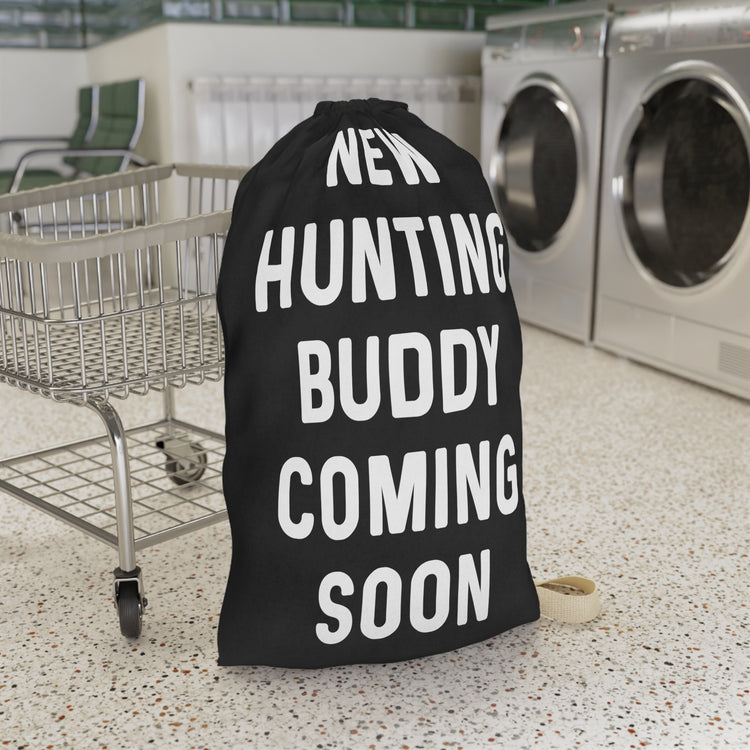 New Hunting Buddy Coming Soon Baby Bump Shirt Laundry Bag