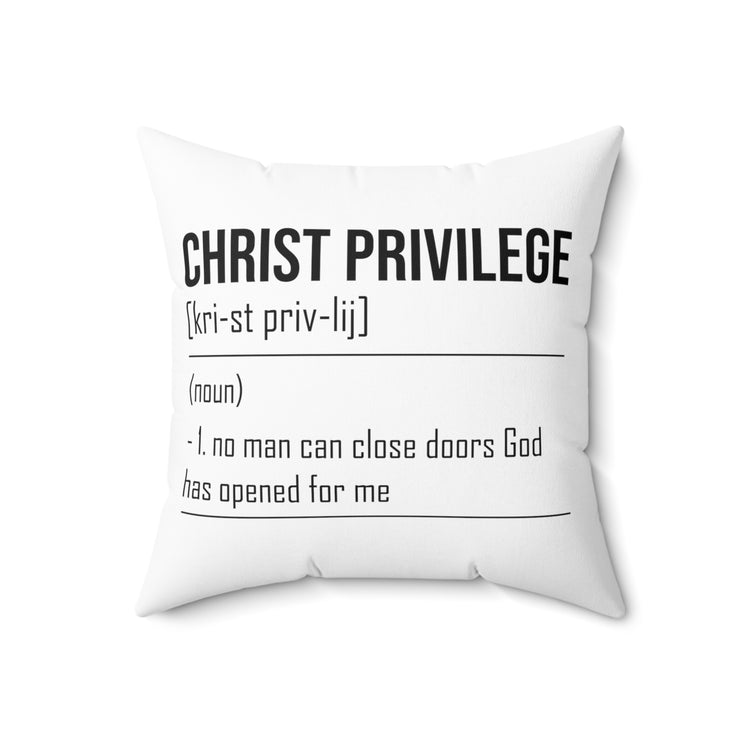 Inspirational Christianity Privileges Motivational Religious Advantages Scriptures Line Spun Polyester Square Pillow