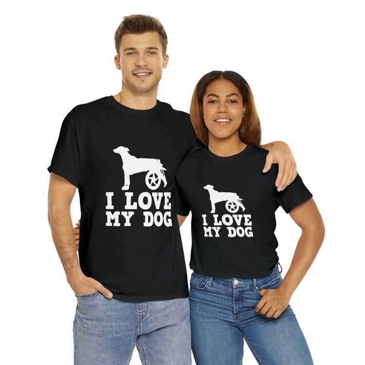 Shirt Funny Loving My Handicap Dog Appreciation Inspirational Pet Disability Awareness T-Shirt Unisex Heavy Cotton Tee