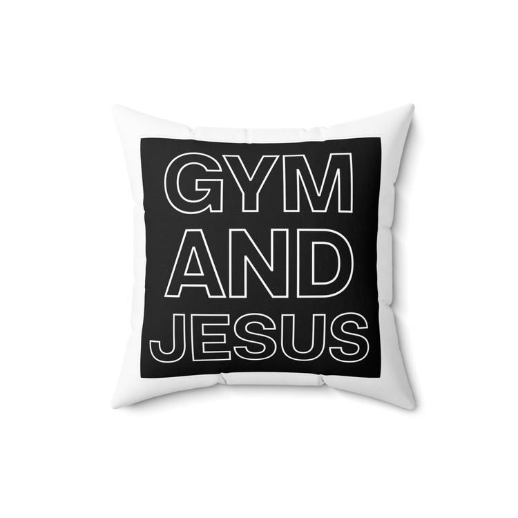 Novelty Cute Church Inspirational Cool Workout Fitness Spun Polyester Square Pillow