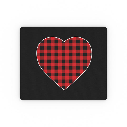 Motivational Checkered Hearts Couples Lovers Illustration Inspirational Plaid Heart Spouses Valentines Gags Rectangular Mouse Pad