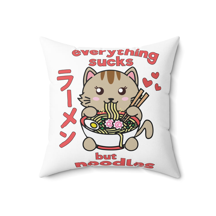 Funny Novelty Kittens Gift Retro Vintage Sunset Silhouette Men Women  Spun Polyester Square Pillow