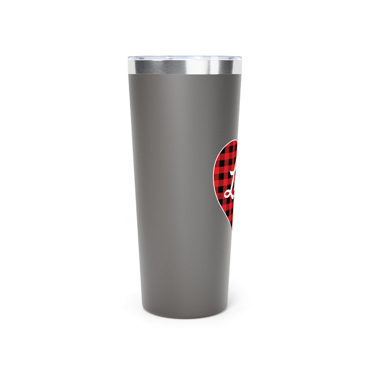 buffalo plaid heart 2 Copper Vacuum Insulated Tumbler, 22oz