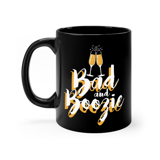 Bad and Boozie Engagement Shirts Wifey Bridal Shower Black mug 11oz