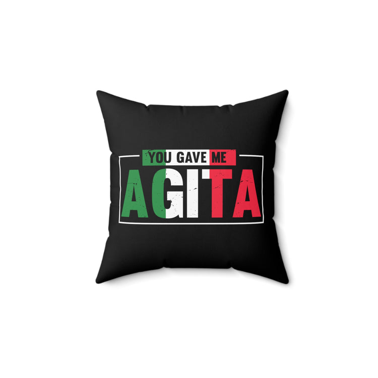 Humorous Nationalism Italia Chauvinistic Patriotism Banner Waving Spun Polyester Square Pillow