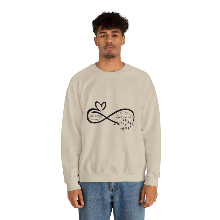 Vintage Memorial Heart Love Sign Grieving Illustration Wife Unisex Crewneck Sweatshirt