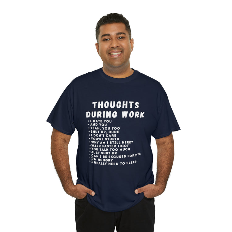 Shirt Funny Thoughts While Working Introverts Serenity Mindfulness Professional Inner T-Shirt Unisex Heavy Cotton Tee