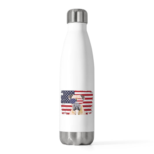 Novelty USA National Banner Men Boxing Dog Fan Humorous Sparring Fur Enthusiast Men Women T Shirt 20oz Insulated Bottle