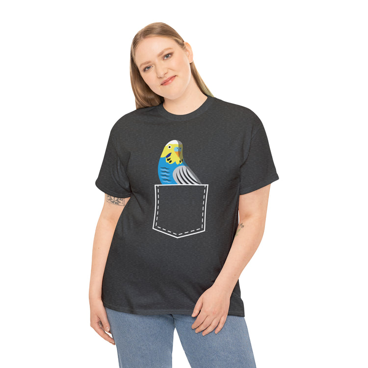 Shirt Funny Parakeets And Parrots Enthusiasts Bird Lovers Feathered Friends Enrichment T-Shirt Unisex Heavy Cotton Tee