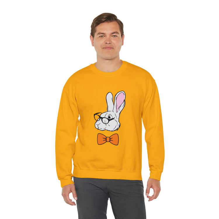 Funny Christian Egg Hunting Brainy Nerd Bunny Unisex Crewneck Sweatshirt