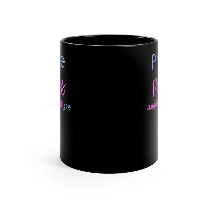 Prince Or Princes Auntie Already Loves You Gender Reveal Black mug 11oz