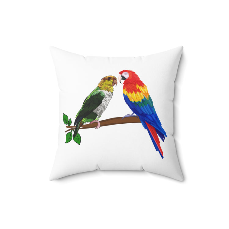 Humorous Birdwatcher Ornithology Cockatoo Lover Pet enthonogist Spun Polyester Square Pillow