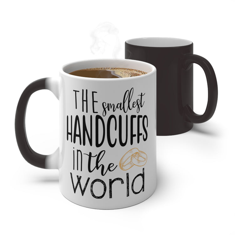 The smallest handcuffs in the world Wedding Gift Engagement Bachelor Bachelorette Color Changing Mug