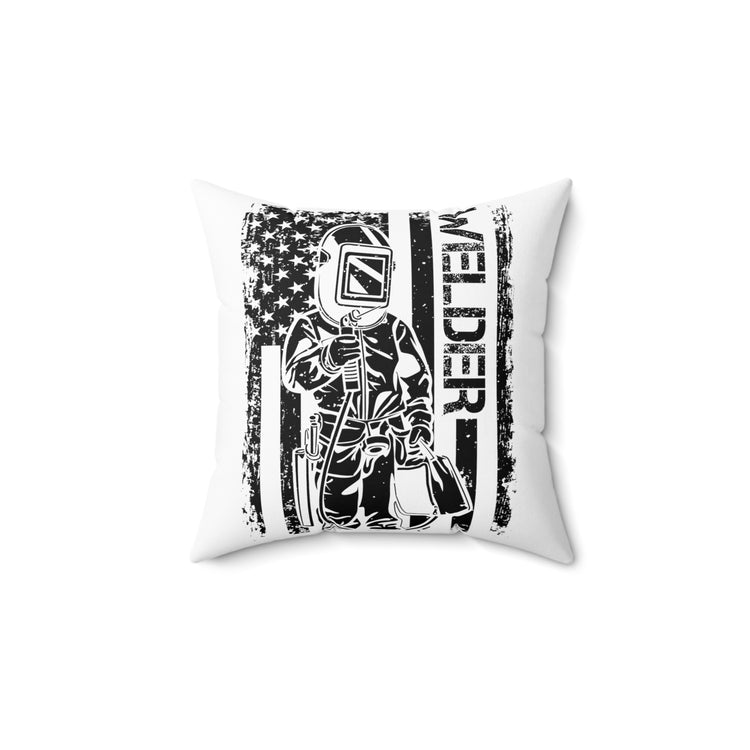 Novelty Electrician Patriotic Malediction Profanity Lover Spun Polyester Square Pillow