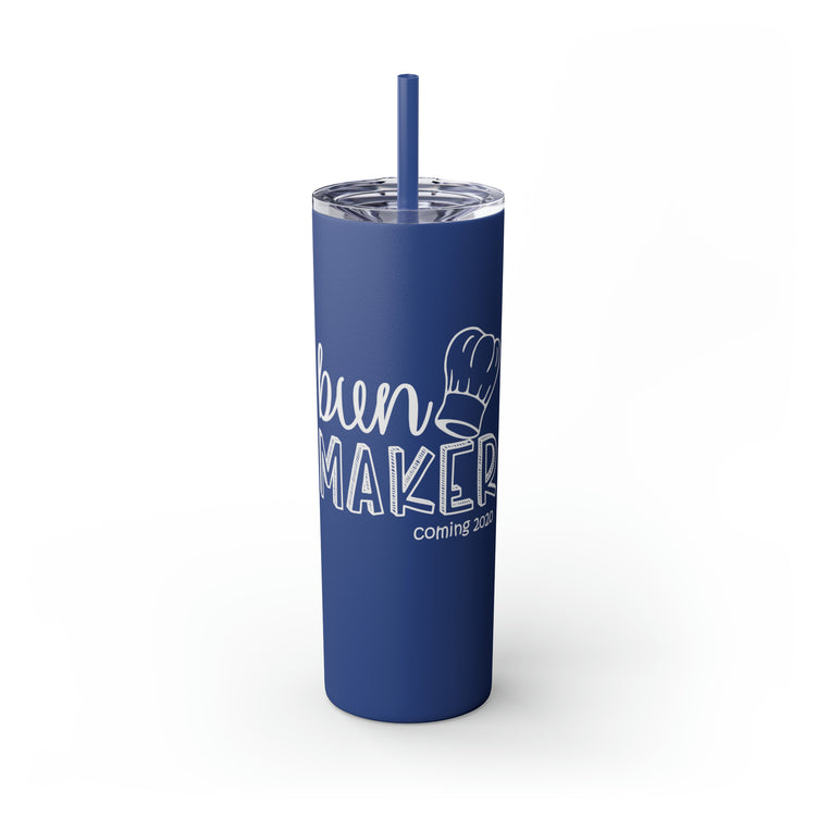 Bun Baker and Bun Maker New Dad and Future Mom Shirts Skinny Tumbler with Straw, 20oz