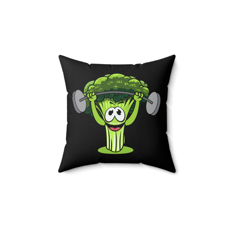 Novelty Vegetable Weightlifting Ketogenic Diet Brussels Spun Polyester Square Pillow