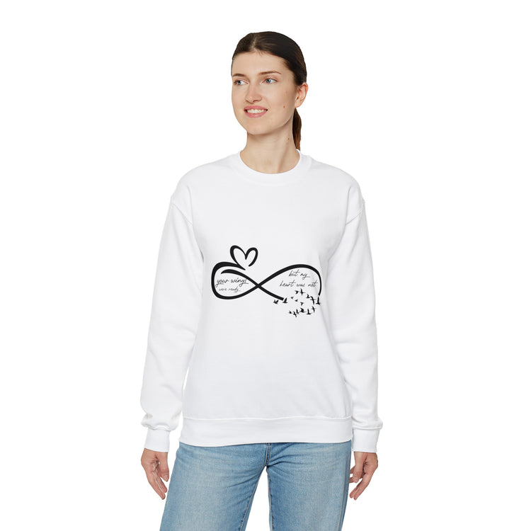 Vintage Memorial Heart Love Sign Grieving Illustration Wife Unisex Crewneck Sweatshirt