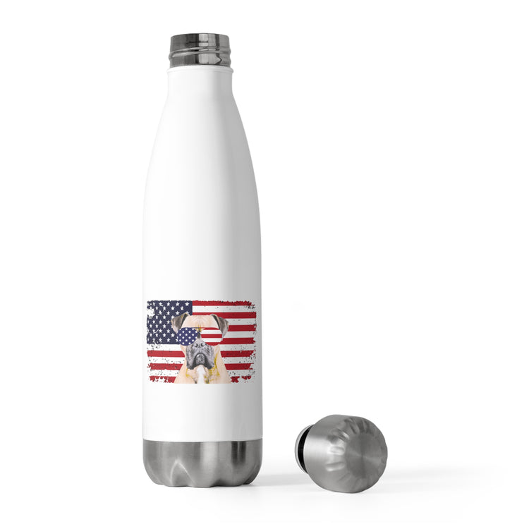 Novelty USA National Banner Men Boxing Dog Fan Humorous Sparring Fur Enthusiast Men Women T Shirt 20oz Insulated Bottle