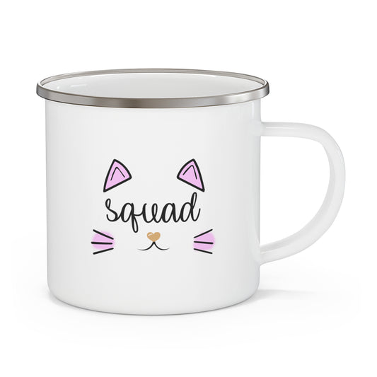 Squad Cat Bachelorette Team Bride Bridal Party Shower Enamel Camping Mug