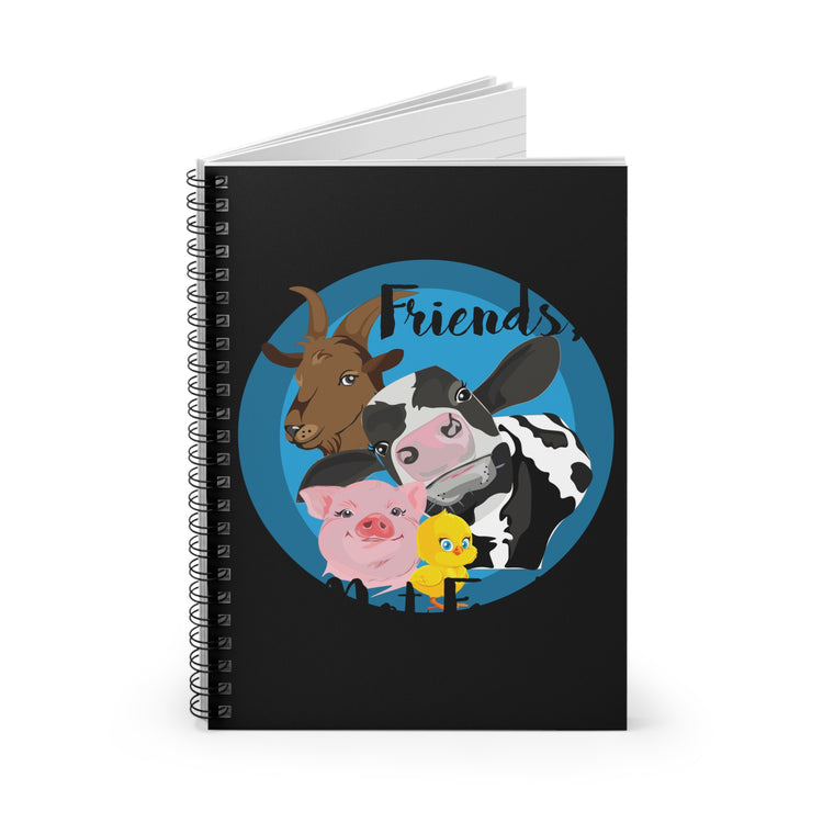 Friends Not Food Men Women Spiral Notebook - Ruled Line