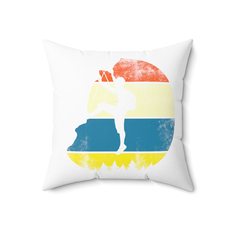 Humorous Nostalgic Boulder Mountaineering Alpinism Spun Polyester Square Pillow