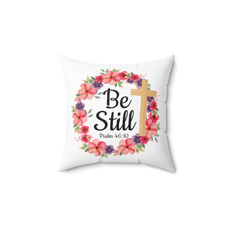 Inspirational Comforting Christianity Verses Relieving Saying Christians Flowers Spun Polyester Square Pillow