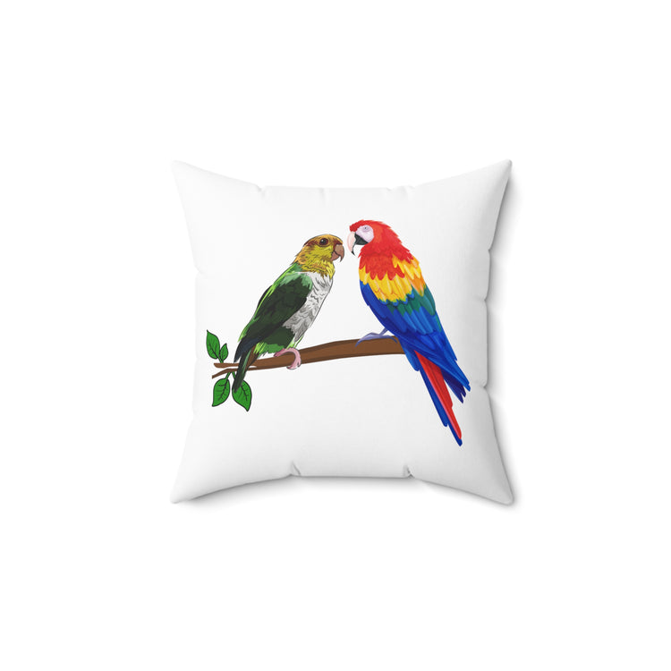 Humorous Birdwatcher Ornithology Cockatoo Lover Pet enthonogist Spun Polyester Square Pillow