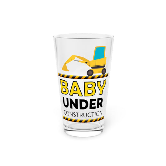 Humorous Birth Declaration Newborn Arriving Truck Fan Pint Glass, 16oz