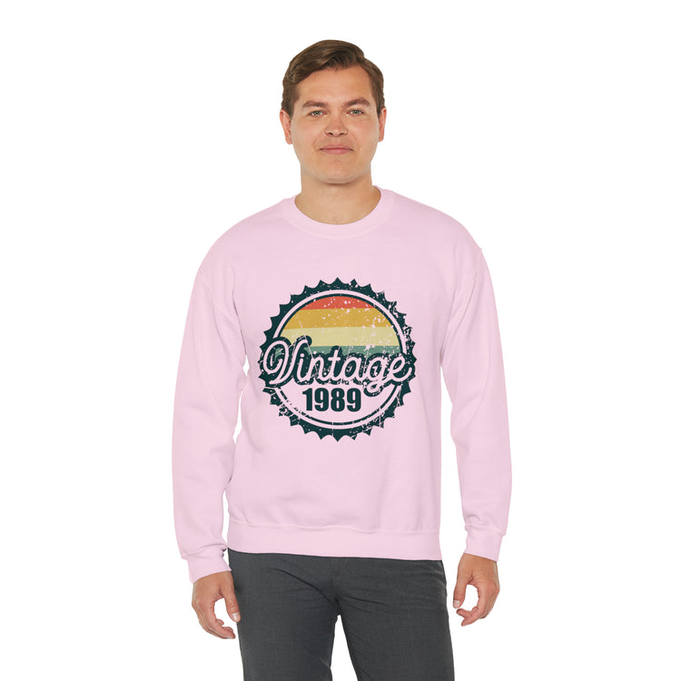 Vintage Thirties Birthday Distressed Illustration Funny Mockery Unisex Crewneck Sweatshirt