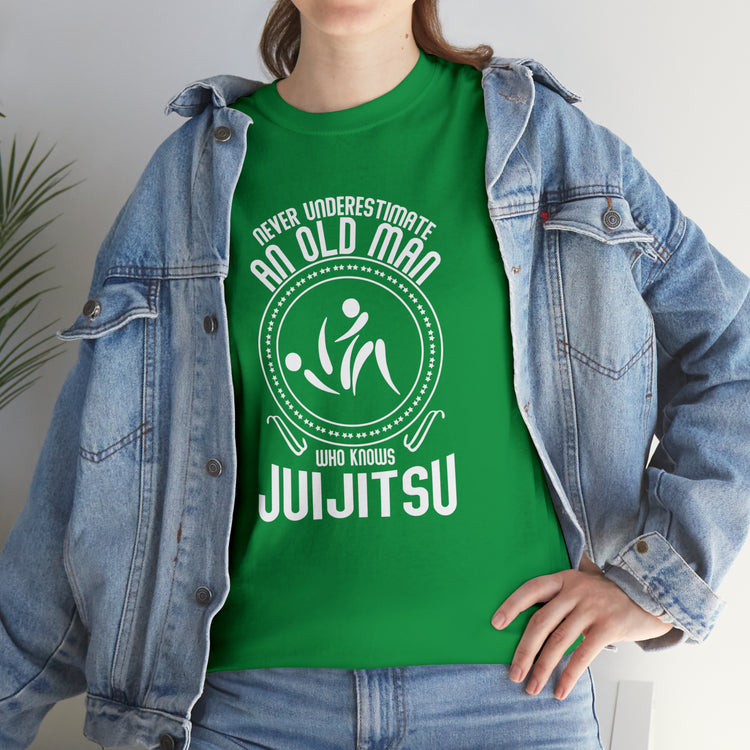 Shirt Funny Old Man Jiu Jitsu Expert Sayings Martial Arts Humor T-Shirt Unisex Heavy Cotton Tee