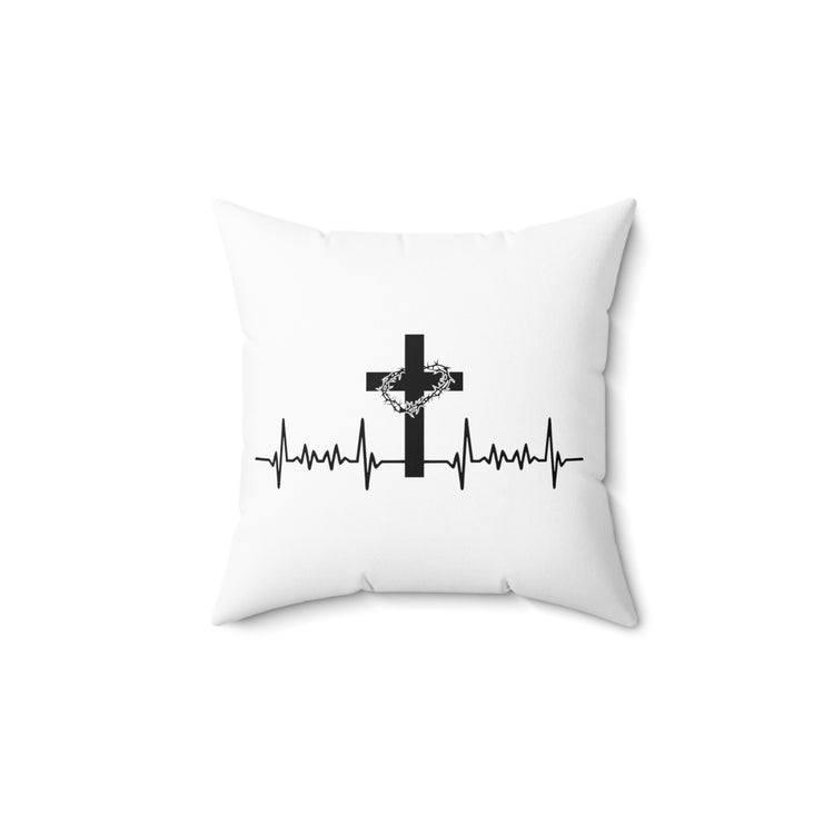 Novelty Christianity Cross Christianism Religious Worship Apostolic Spun Polyester Square Pillow