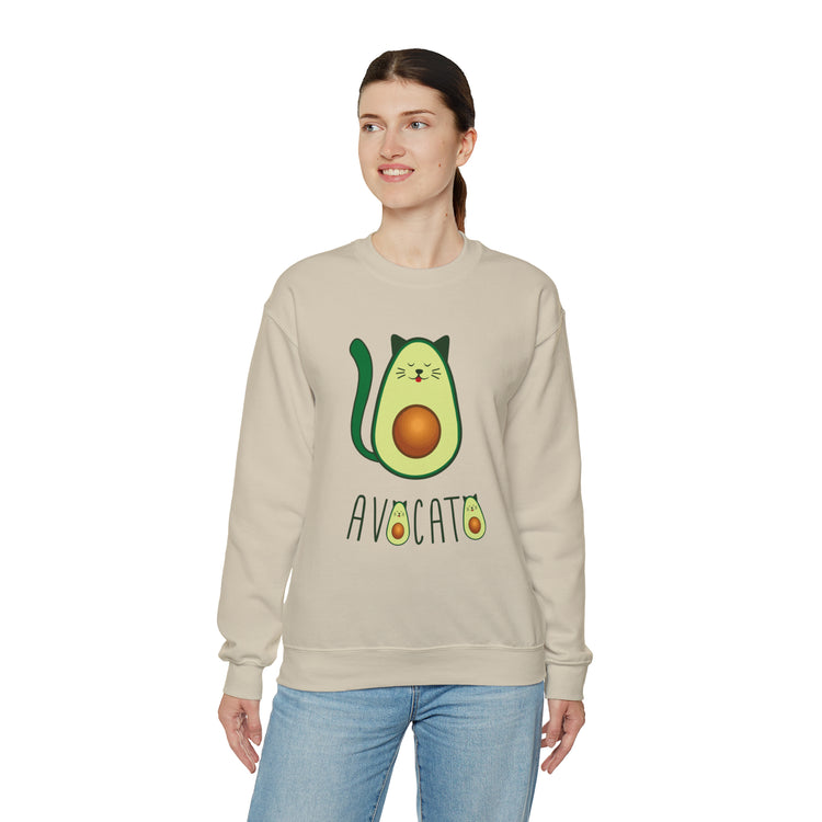 Cute Avocato For Men Women Cat Lover Unisex Crewneck Sweatshirt