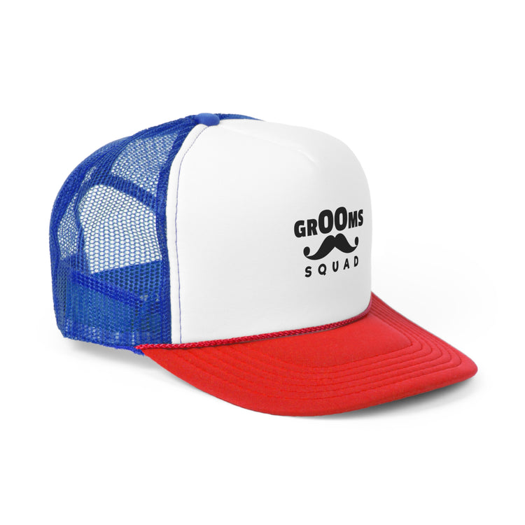 Funny Groom Squad Wedding Bachelors Mustache Wedding Trucker Caps