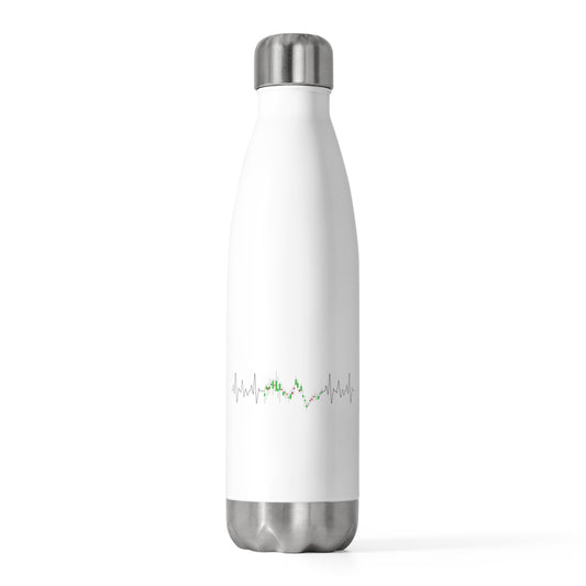 Hilarious Trading Enthusiasts Pulsation Graphic Mockery Pun Humorous Stockholders Heartbeat Illustration Gags 20oz Insulated Bottle