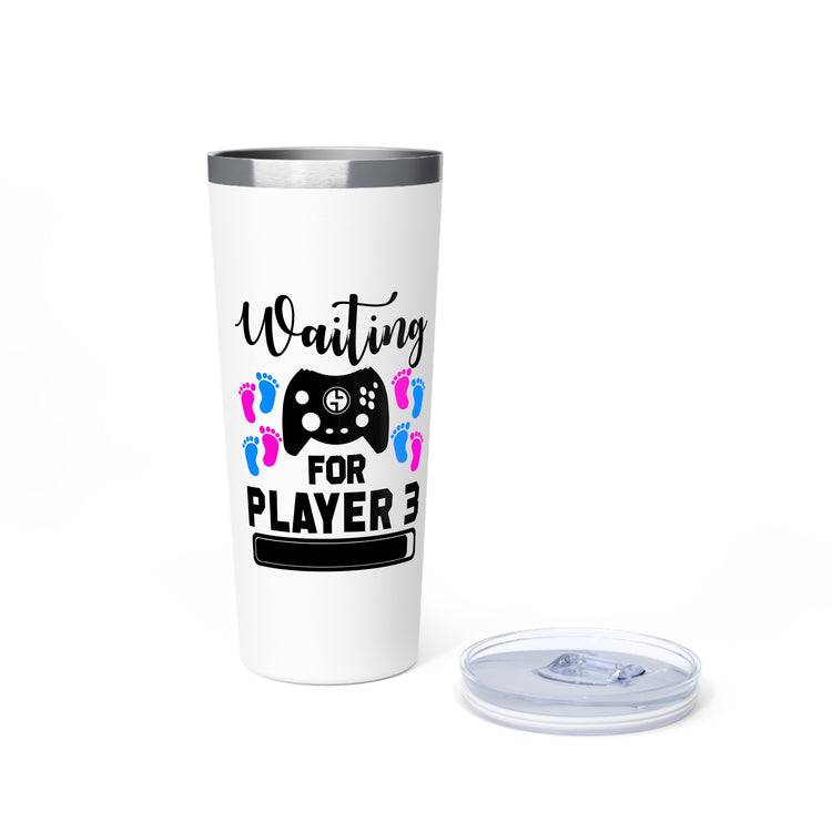 Waiting For Player Three Funny Maternity Shirt Copper Vacuum Insulated Tumbler, 22oz