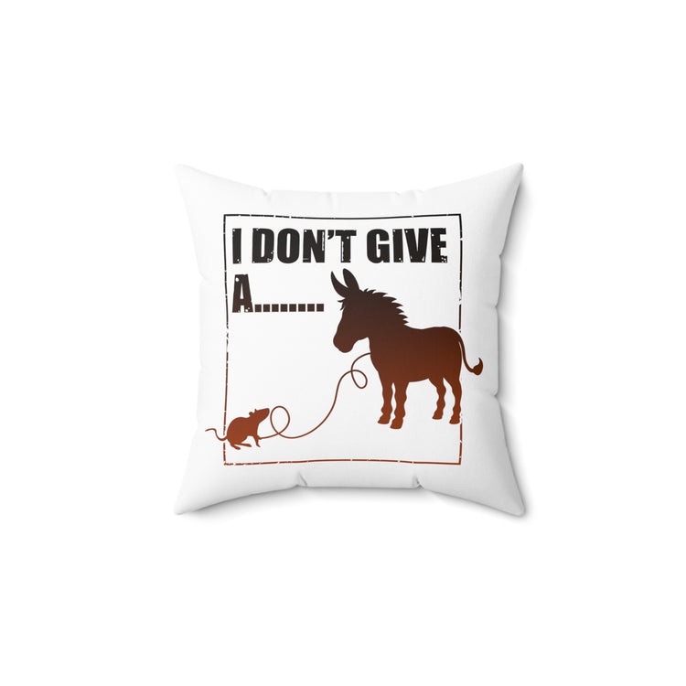 Novelty Not Giving Cares Illustration Introverted Sayings Spun Polyester Square Pillow