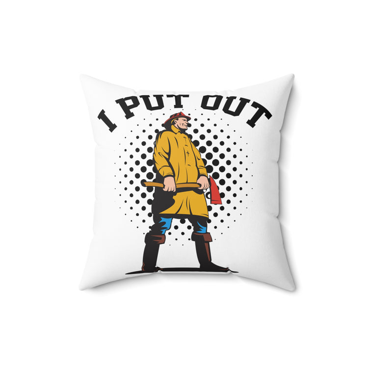 Hilarious Engineman Ladderman Smokes Jumpers Lifesaver Spun Polyester Square Pillow