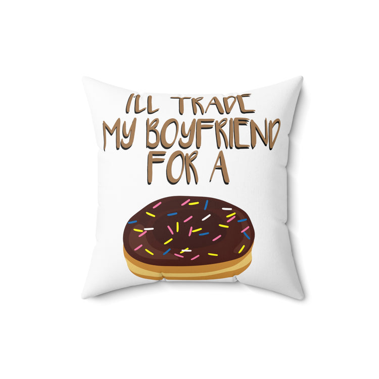 Funny Novelty Donut  Instrument Gift Humorous dessert Cute Gift Spun Polyester Square Pillow