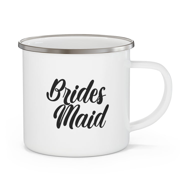 Hilarious Wedding Bridesmaid Sarcastic Illustration Saying Enamel Camping Mug