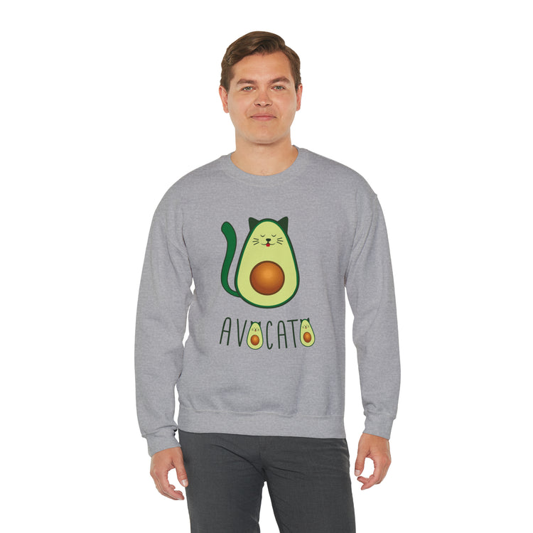 Cute Avocato For Men Women Cat Lover Unisex Crewneck Sweatshirt