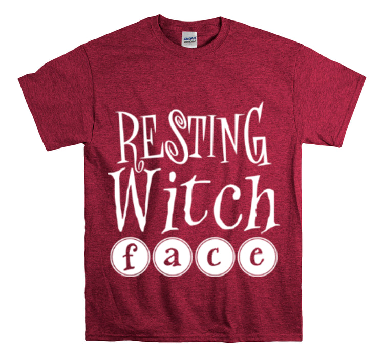 Shirt Funny Resting Witch Face humor Halloween Seasonal Magical T-Shirt Unisex Heavy Cotton Tee