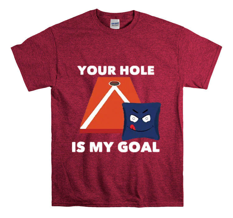 Shirt Funny Your Hole's My Goal Illustration Golfer Hilarious Golf Competition Sports T-Shirt Unisex Heavy Cotton Tee