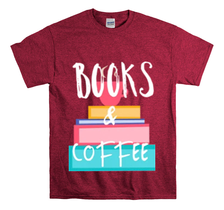 Shirt Funny Books And Coffee Literature Bookish Reading Bookworm T-Shirt Unisex Heavy Cotton Tee