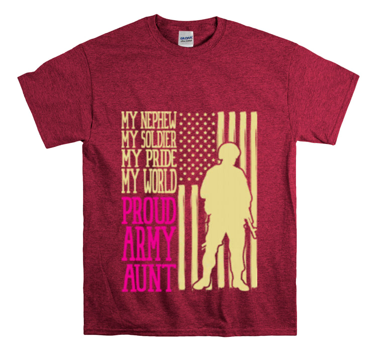 Shirt Funny My Nephew My Soldier My Pride My World Honor and Respect Patriotic Military T-Shirt Unisex Heavy Cotton Tee