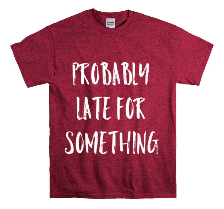 Shirt Funny Probably Late For Something Introvert Relatable Sarcasm T-Shirt Unisex Heavy Cotton Tee